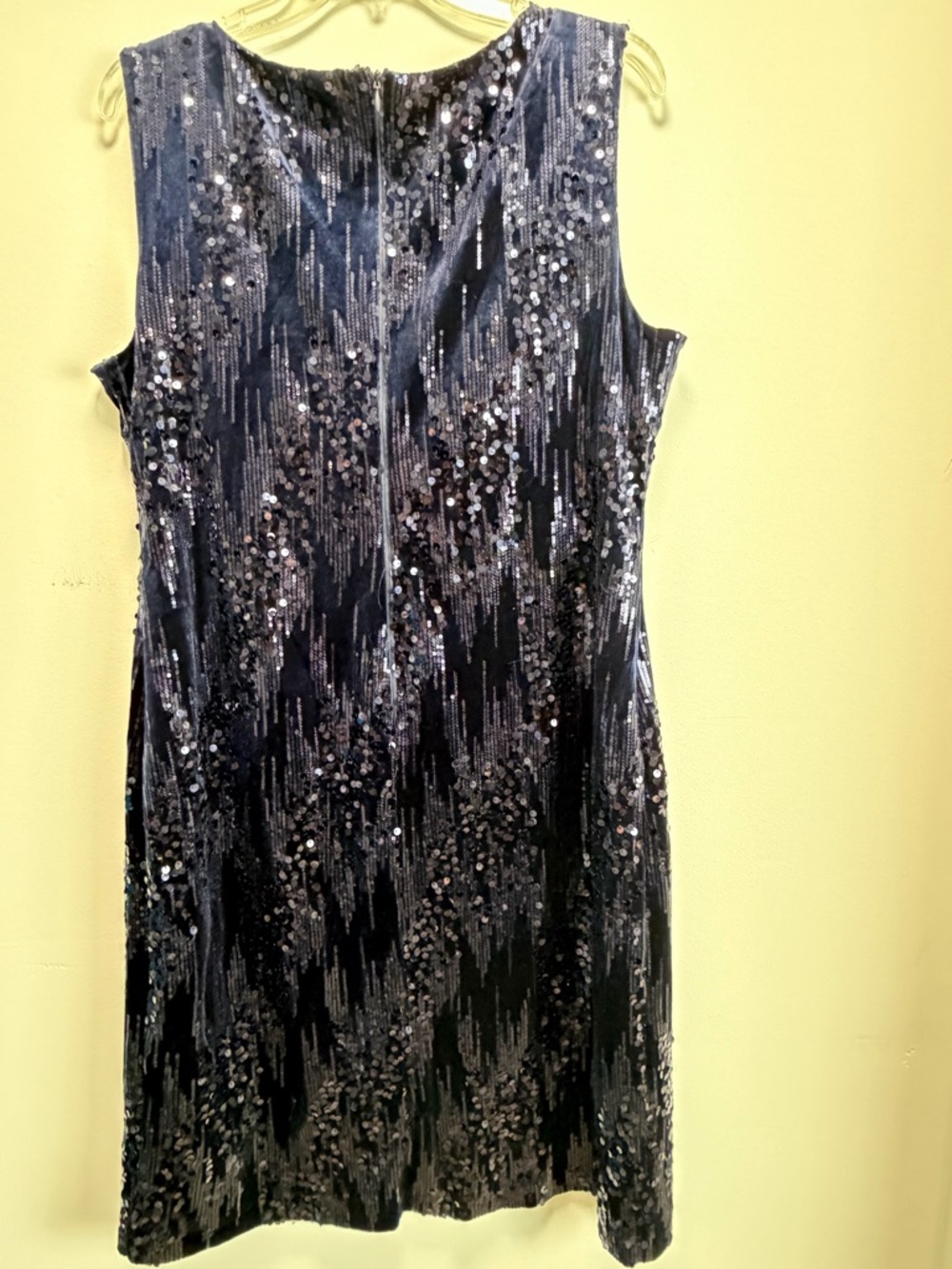 Navy Sequin Sleeveless Mini Dress - Picture 6 of 9